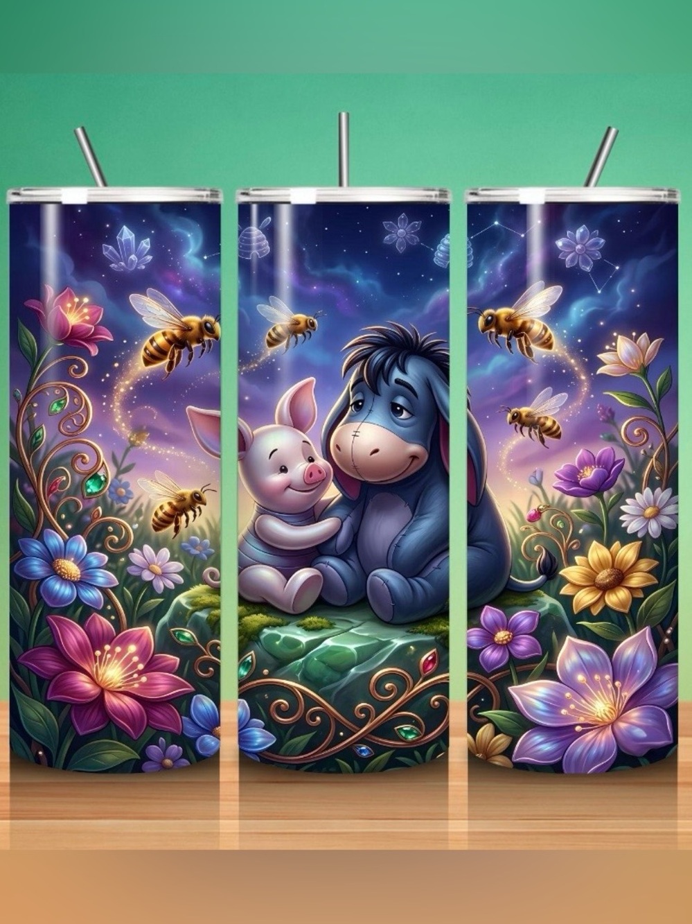Blue Eeyore & Piglet Tumbler